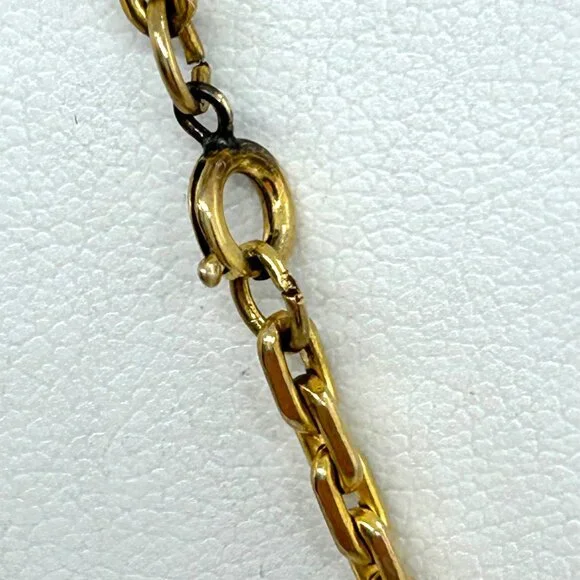 Tutankhamun Gold-tone Coin Pendant Necklace Egyptian Symbols & Greek Key Border - Picture 12 of 14